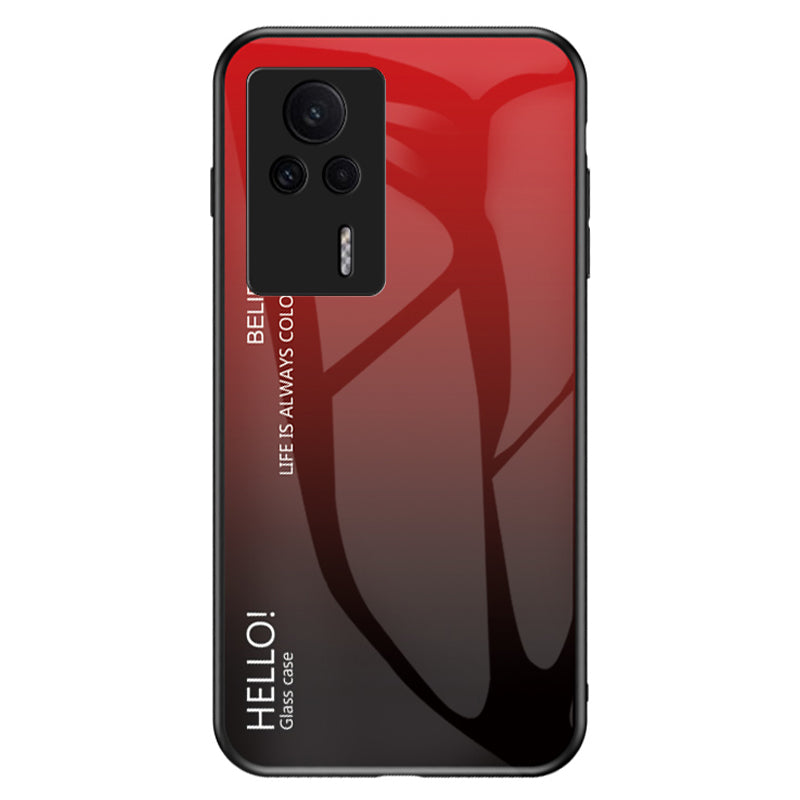 Tempered Glass PC TPU Phone Case for Xiaomi Redmi K60E 5G Gradient Color Anti-drop Cover Tempered Glass PC TPU Phone Case for Xiaomi Redmi K60E 5G Gradient Color Anti-drop Cover
